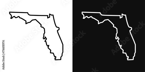 Florida map icon set. vector illustration