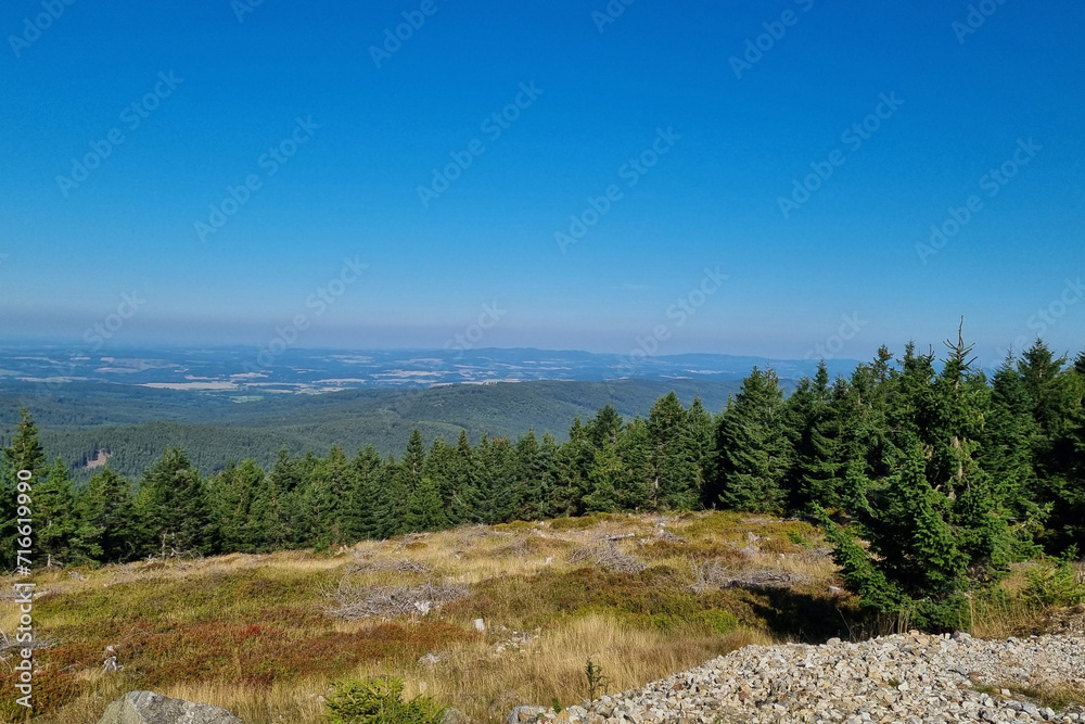 Aerial view of a mountain valley on a hot summer day. Aerial view of a mountain valley on a hot summer day.