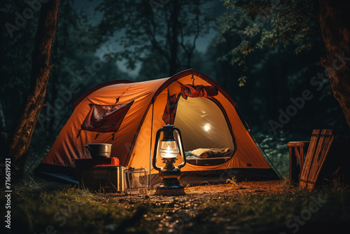 Camping in the forest