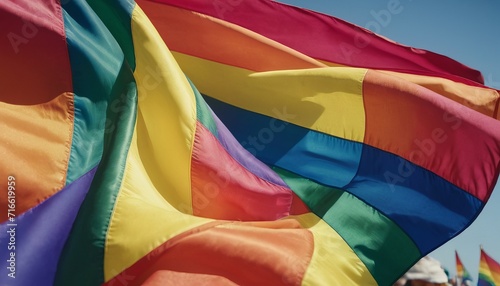 Rainbow flag symbolizing peace, love, LGBT. For design, banner, poster.