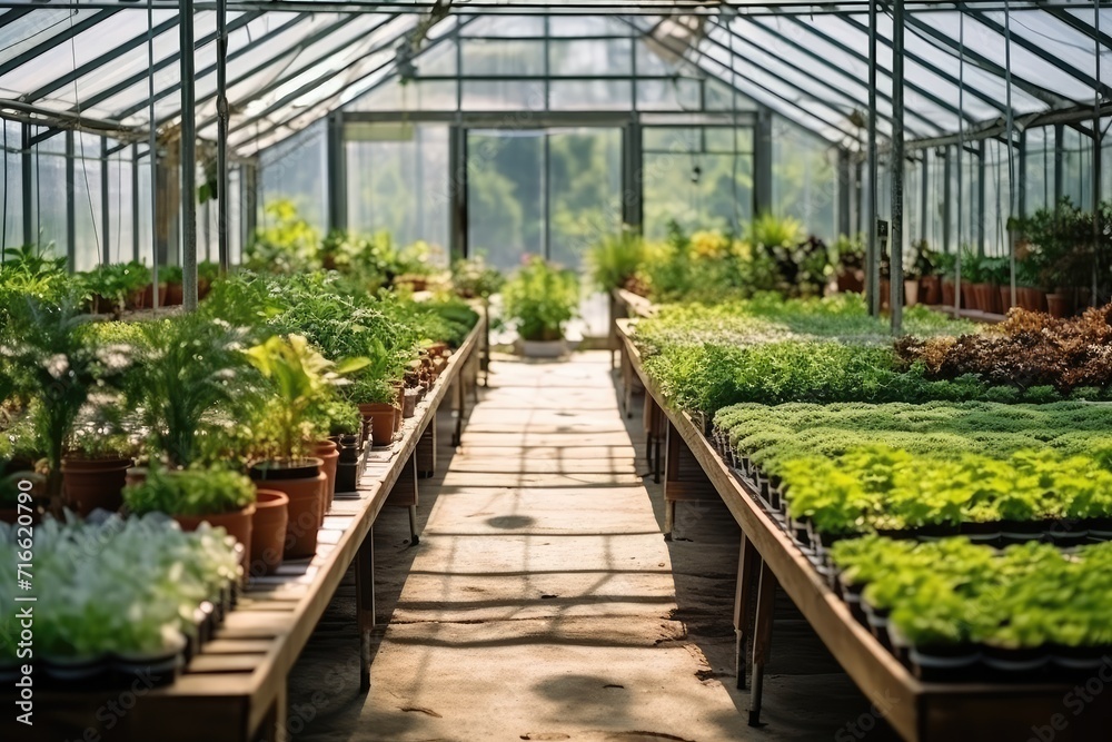 Small, family greenhouse for growing vegetables and herbs. Eco food