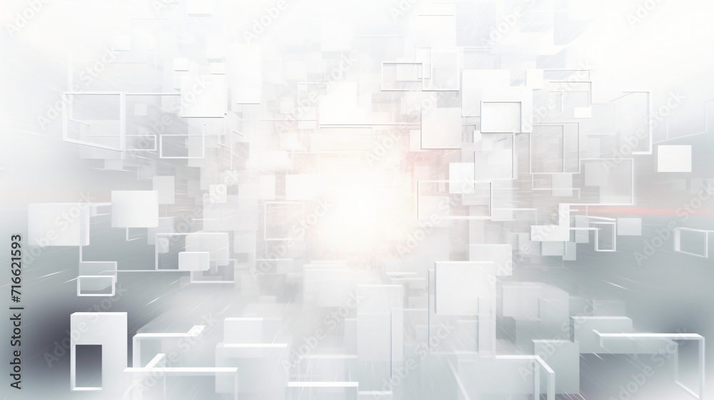 Abstract white square shape with futuristic concept
