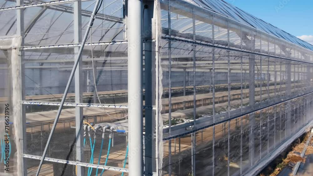 Modern High-tech Greenhouse on a sunny day. Modern High-tech Greenhouse on a sunny day.