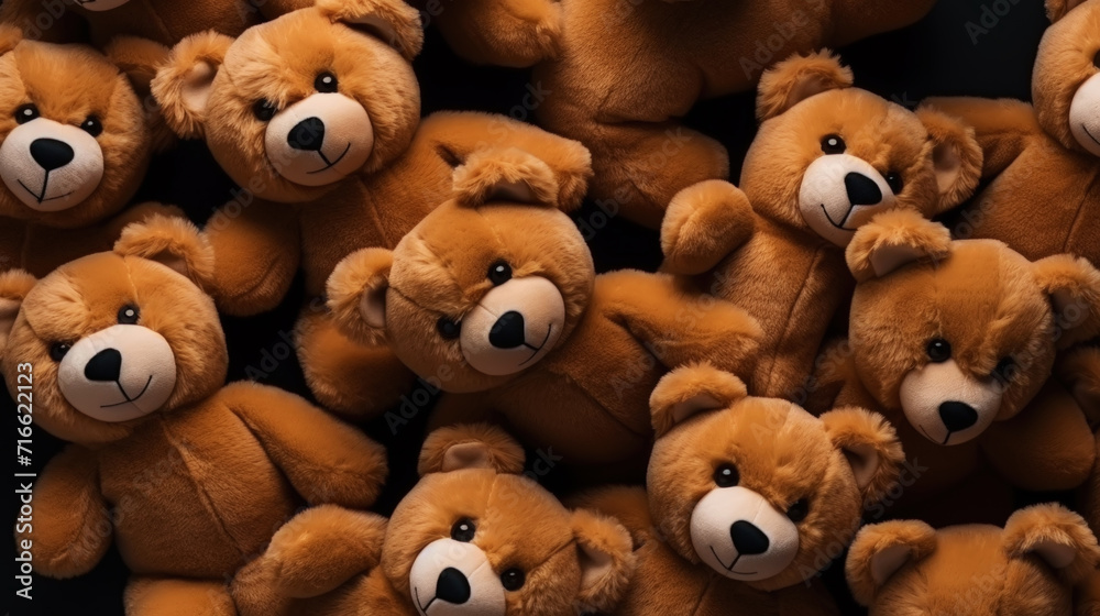Teddy bears background. A lot of brown soft toys. Generative AI Teddy bears background. A lot of brown soft toys. Generative AI