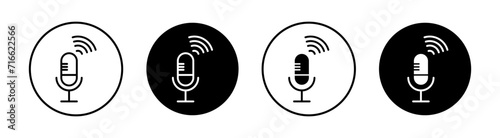 Podcast vector line icon illustration. photo