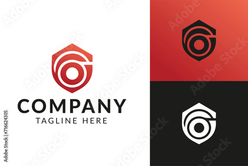Minimalist Company Logo Design Featuring an Abstract Eye Symbol in Red and Black