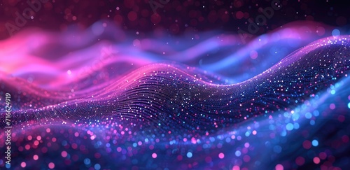 shiny wave background in purple, pink and blue lights