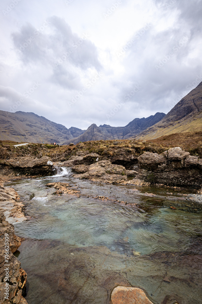 Ethereal Beauty of Fairy Pools Under the Majestic Skye Mountains

