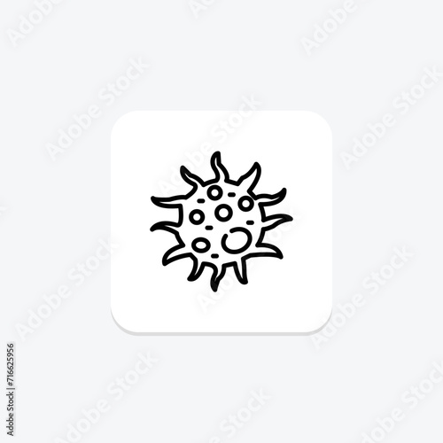 Virus black outline icon , vector, pixel perfect, illustrator file