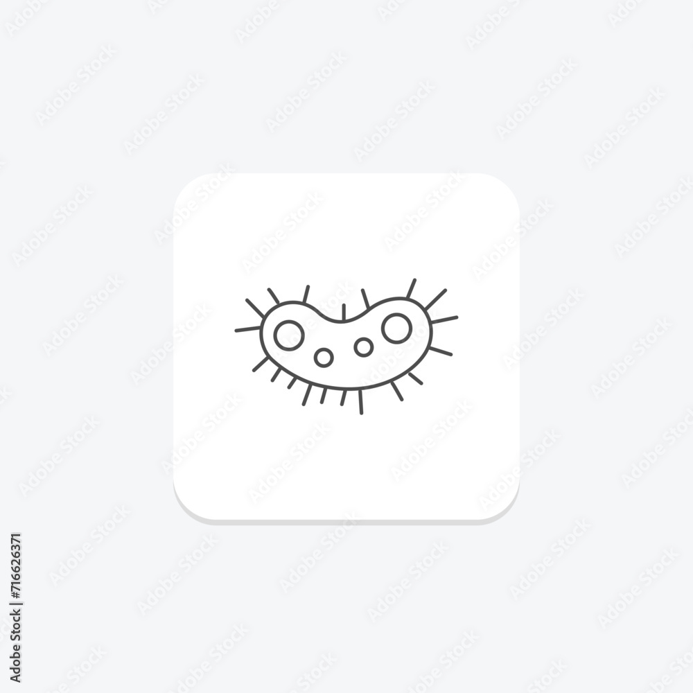 Microbe grey thin line icon , vector, pixel perfect, illustrator file Microbe grey thin line icon , vector, pixel perfect, illustrator file