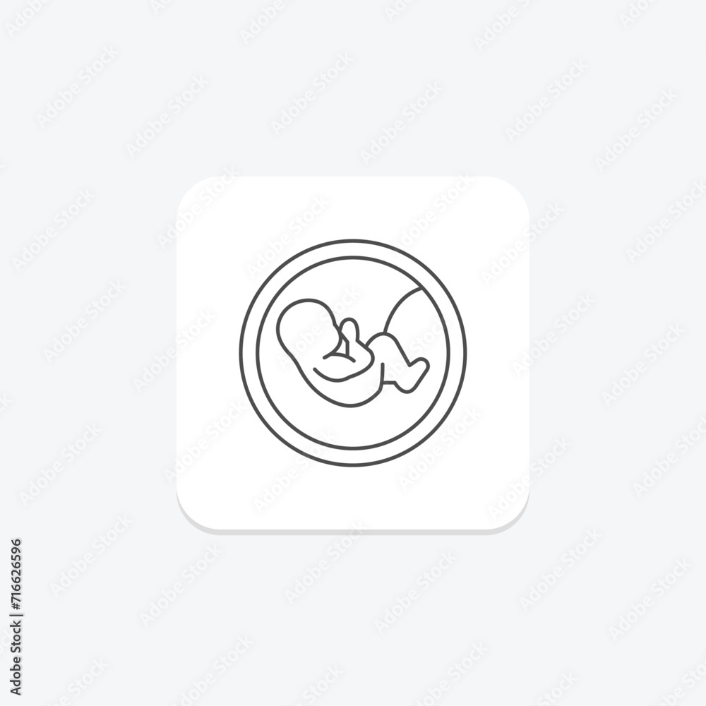 Embryo grey thin line icon , vector, pixel perfect, illustrator file Embryo grey thin line icon , vector, pixel perfect, illustrator file