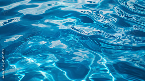 Water reflections, blue water surface background