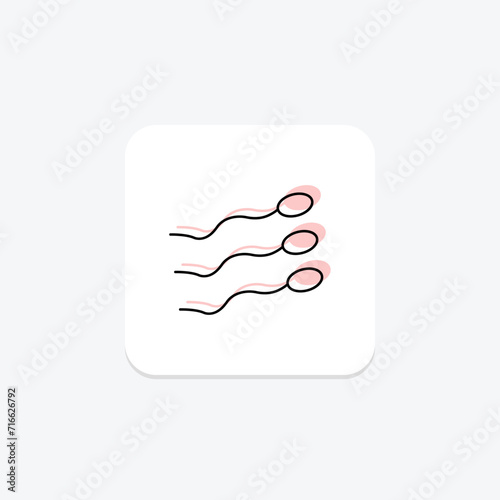 Sperm color shadow line icon , vector, pixel perfect, illustrator file