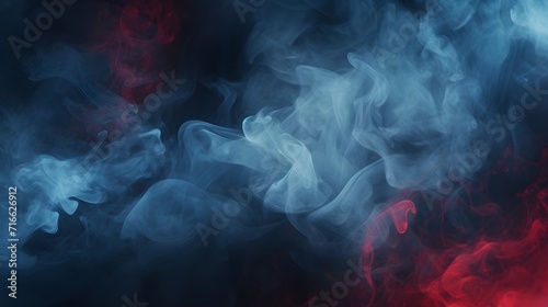 Abstract smoke overlay  fog  cloudiness  mist  or smog moves on a black background. Design for horizontal wallpaper or web banner. Generative AI.