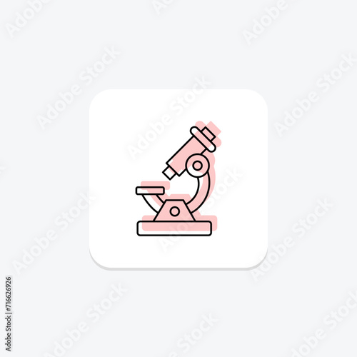 Microscope color shadow line icon , vector, pixel perfect, illustrator file