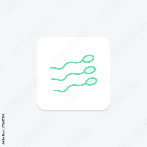 Sperm color outline icon , vector, pixel perfect, illustrator file