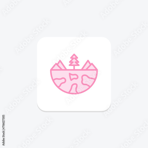 Biosphere color outline icon , vector, pixel perfect, illustrator file