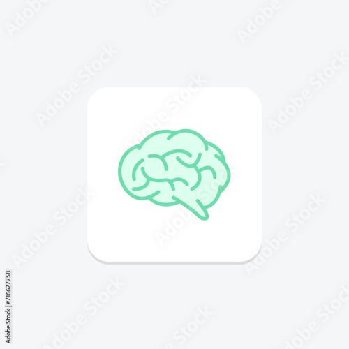 Brain color outline icon , vector, pixel perfect, illustrator file