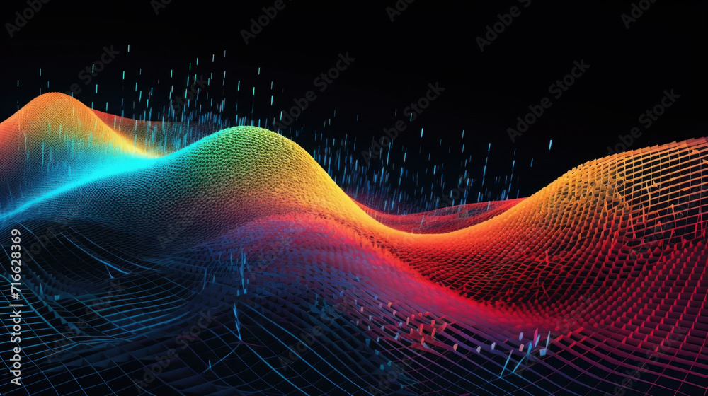 Colorful abstract background with waves lines and 3d shapes Colorful abstract background with waves lines and 3d shapes