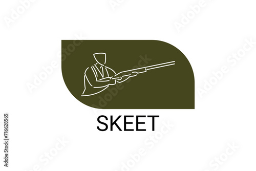 skeet sport vector line icon. an athlete posing for a shot. sport pictogram, vector illustration.