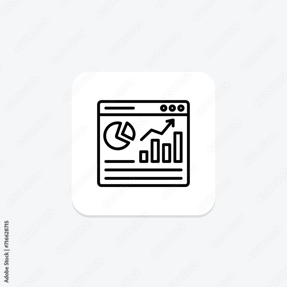 Web Analysis black outline icon , vector, pixel perfect, illustrator file Web Analysis black outline icon , vector, pixel perfect, illustrator file