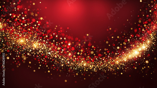 Golden and red glitter background