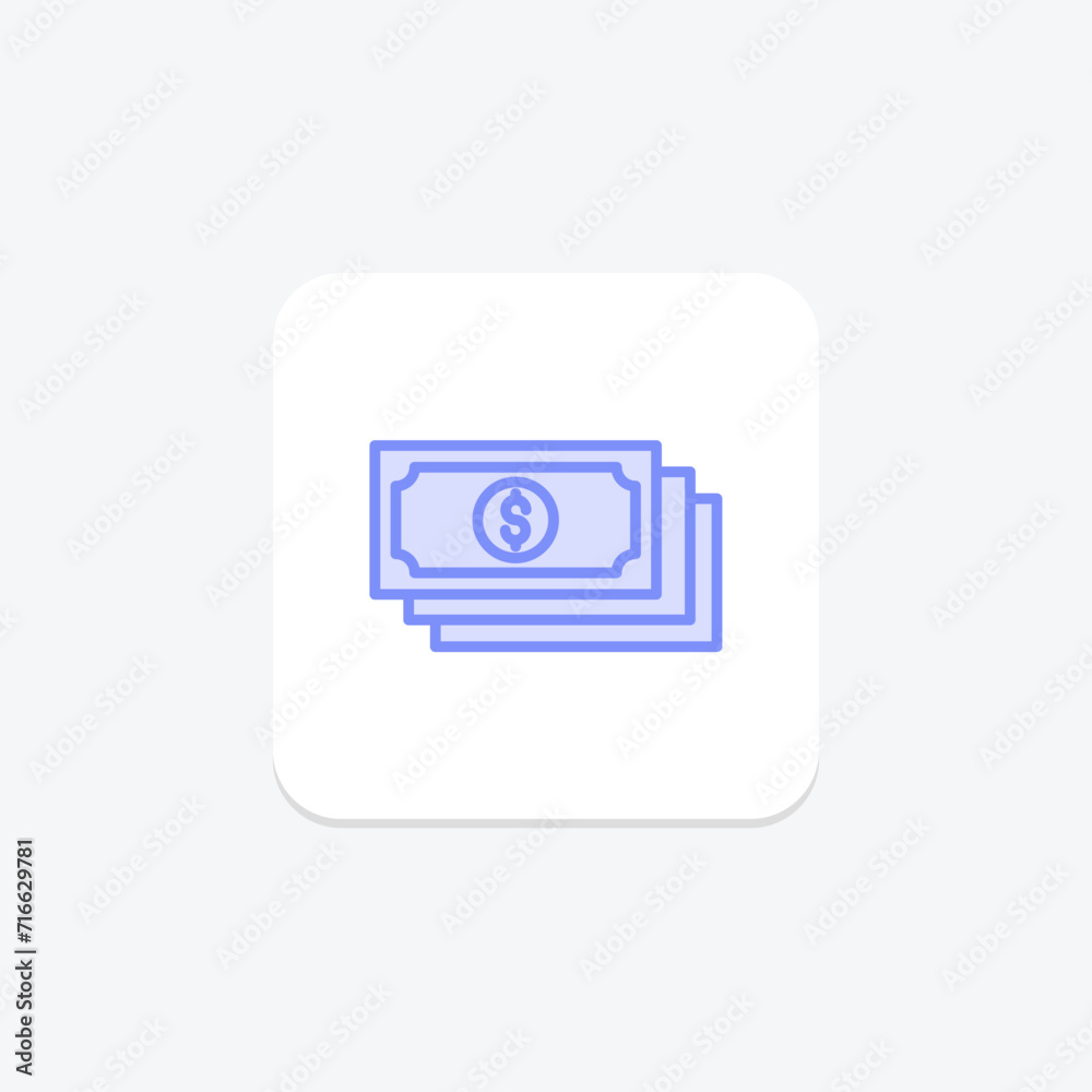 Banknote icon, budget icon, money icon, color outline icon , vector, pixel perfect, illustrator file Banknote icon, budget icon, money icon, color outline icon , vector, pixel perfect, illustrator file