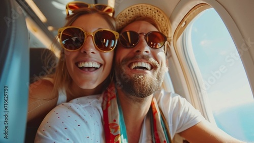 Couple in an airplane