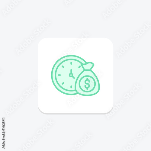Payment reminder icon, color outline icon , vector, pixel perfect, illustrator file