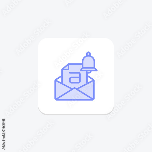 Email Alert Icon, email reminder icon,. color outline icon , vector, pixel perfect, illustrator file