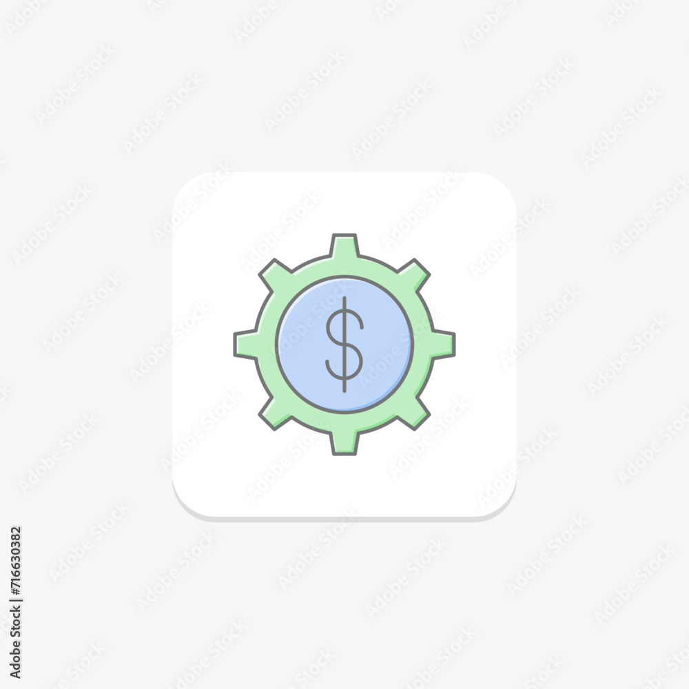Money Management Icon, solid and filled outline colorful version, outline and filled vector sign , vector, pixel perfect, illustrator file