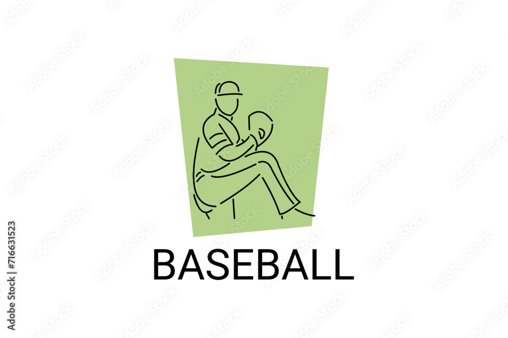 Baseball player vector line icon. batter and ball logo, equipment sign. sport pictogram illustration