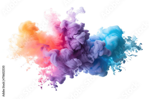 Colorful smoke explosion isolated on transparent background © LivroomStudio
