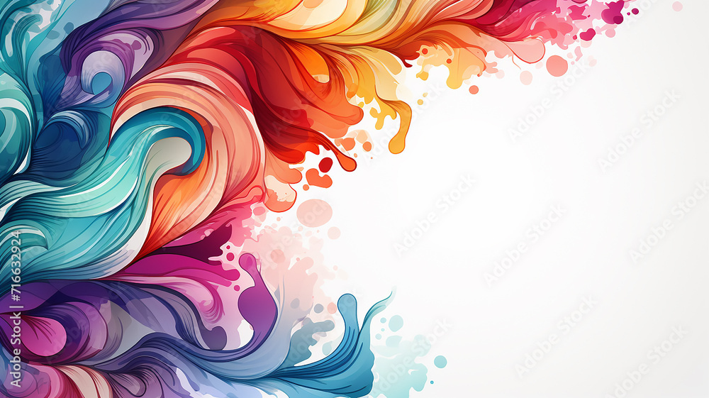 ink spots paint multicolored spectrum on a white background frame blank form ink spots paint multicolored spectrum on a white background frame blank form