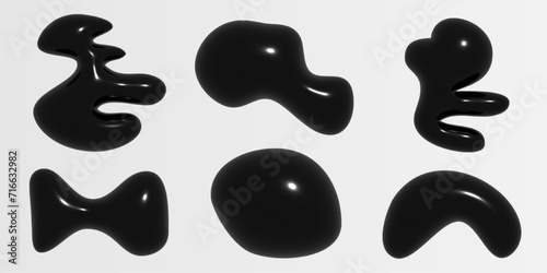 black inflate irregular shapes collection photo