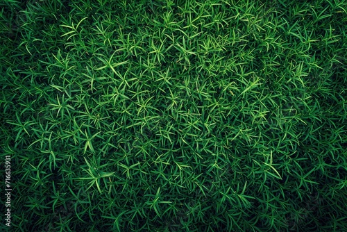 Lush green artificial turf providing a uniform and vibrant grass texture for sports fields, landscaping, or creative projects. This high-quality synthetic surface offers a maintenance-free lawn altern photo