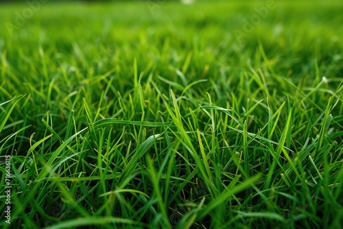 Lush green artificial turf providing a uniform and vibrant grass texture for sports fields, landscaping, or creative projects. This high-quality synthetic surface offers a maintenance-free lawn altern