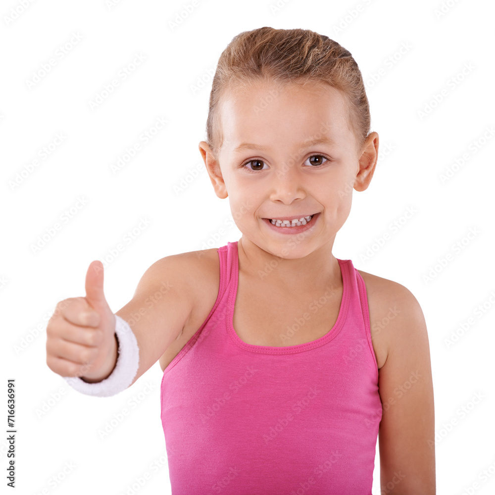 Child, girl and thumbs up in portrait, agreement or vote, like emoji and hand gesture on white background. Happy with smile, review or support with okay, thank you and youth with success in studio Child, girl and thumbs up in portrait, agreement or vote, like emoji and hand gesture on white background. Happy with smile, review or support with okay, thank you and youth with success in studio