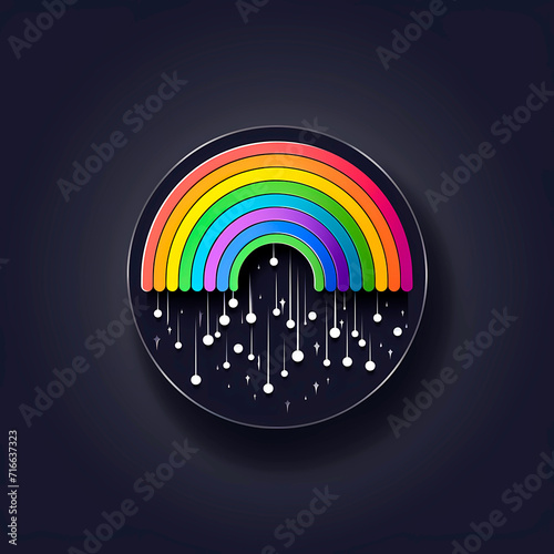 Rainbow symbol on black background. Vector illustration