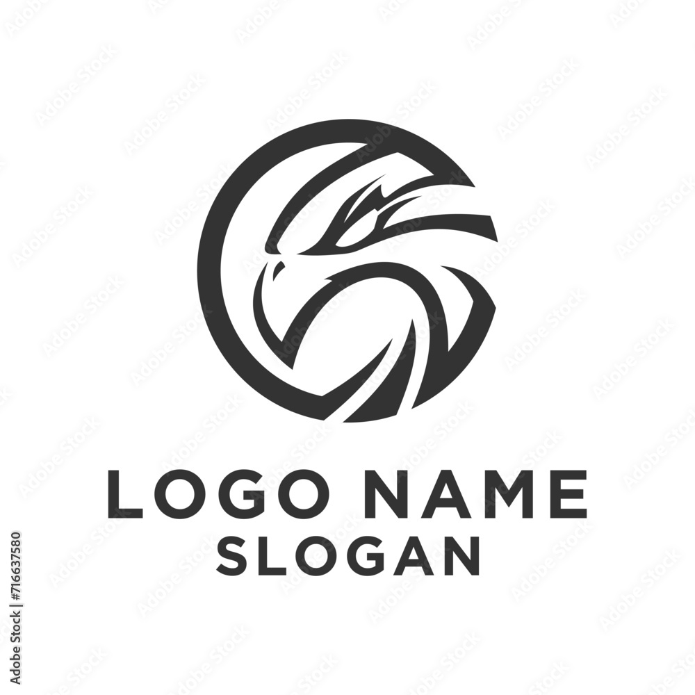 elegant round black eagle logo elegant round black eagle logo