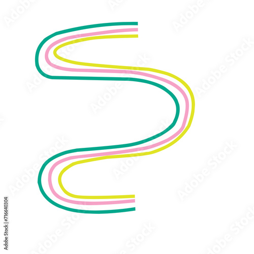 Multi Colored Curved Lines 