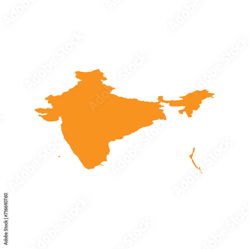 India map isolated on white background. India map with states. Indian background. Vector illustration