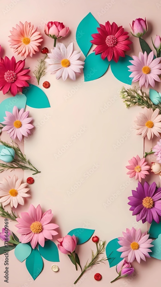 bouquet of flowers, petals frame