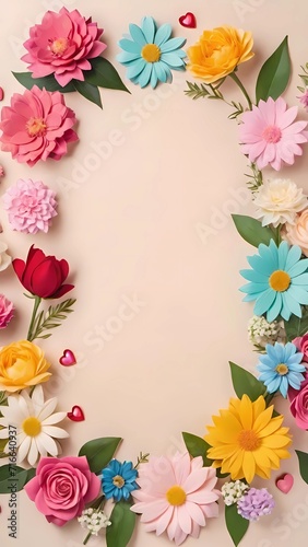 bouquet of flowers, petals frame