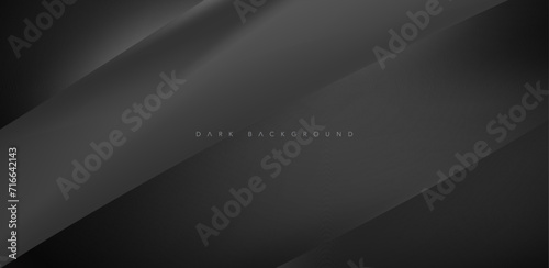 Abstract dark background with wave design. Realistic 3d design. Elegant backdrop for poster, website, brochure, banner. vector illustration