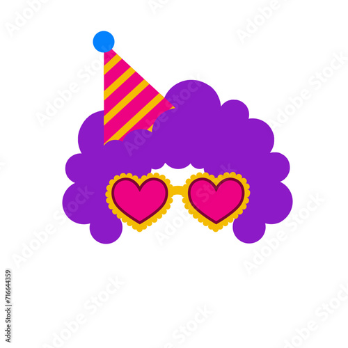 Birthday party photobooth props. carnival, Purim and birthday costume party. SVG icon