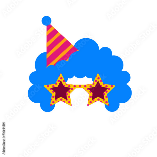 Birthday party photobooth props. carnival, Purim and birthday costume party. SVG icon