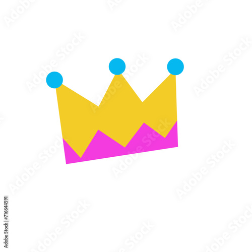 Jester fools hat. Masquerade , carnival and Purim colorful costume clown crown. Birthday party photobooth props. SVG icon