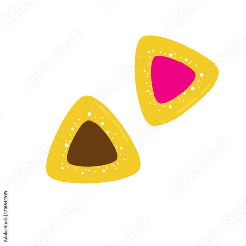 Purim cookies Hamantaschen, Haman’s ears, traditional Jewish food. SVG icon