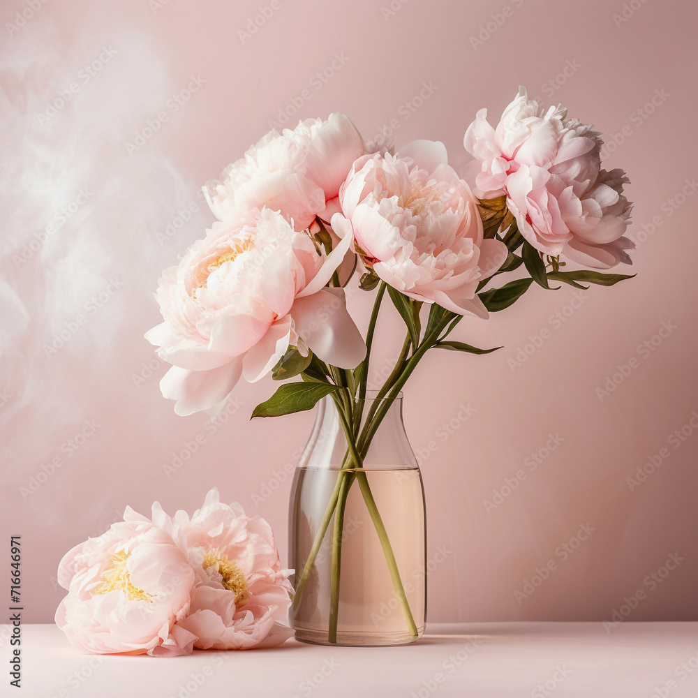 pink peonies in a vase pink peonies in a vase